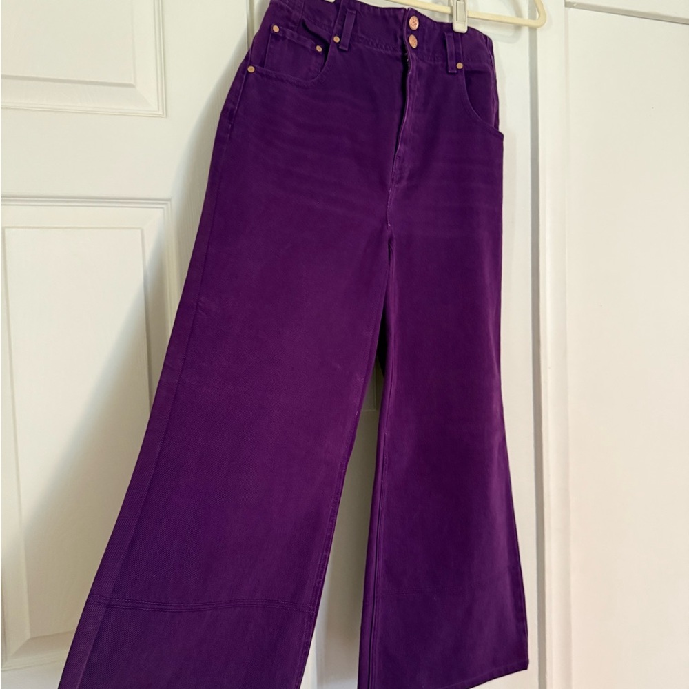 Ulla Johnson Margot high rise purple jeans - Picture 6 of 8